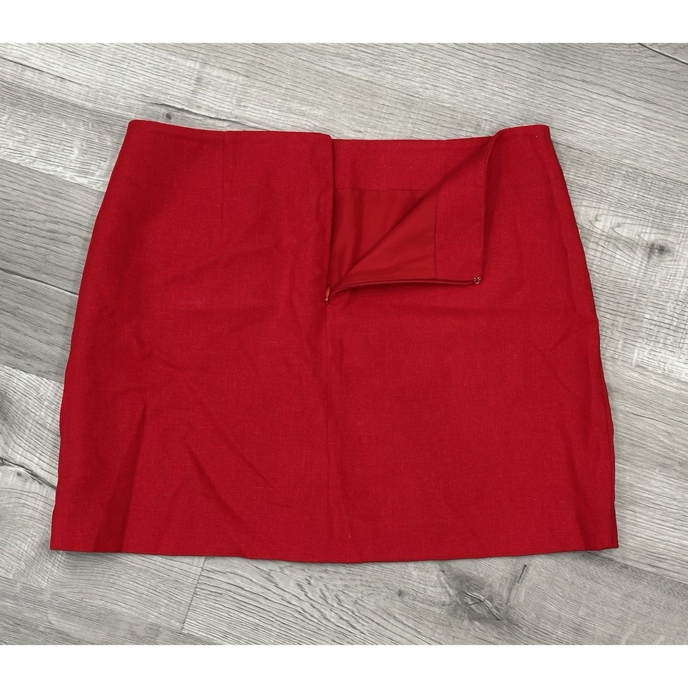 NWT Express Linen Blend Skirt Women's Size Medium Red - Picture 6 of 7